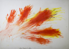 Senza titolo,  Fingermalerei - 1973, pittura a olio su cartone, 73 x 102 cm