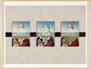 Jeune fille réfléchissant sur la dématérialisation - 1982 Collage su legno ritoccato con acrilico 65x90cm