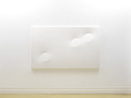 Tre ovali bianchi in progressione. 2011, Acrilico su tela sagomata. cm100 x 200