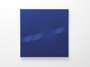 Tre ovali blu. 2011, Acrilico su tela sagomata. cm100 x 100