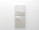Tre ovali bianchi. 2011, Acrilico su tela sagomata. cm100 x 50